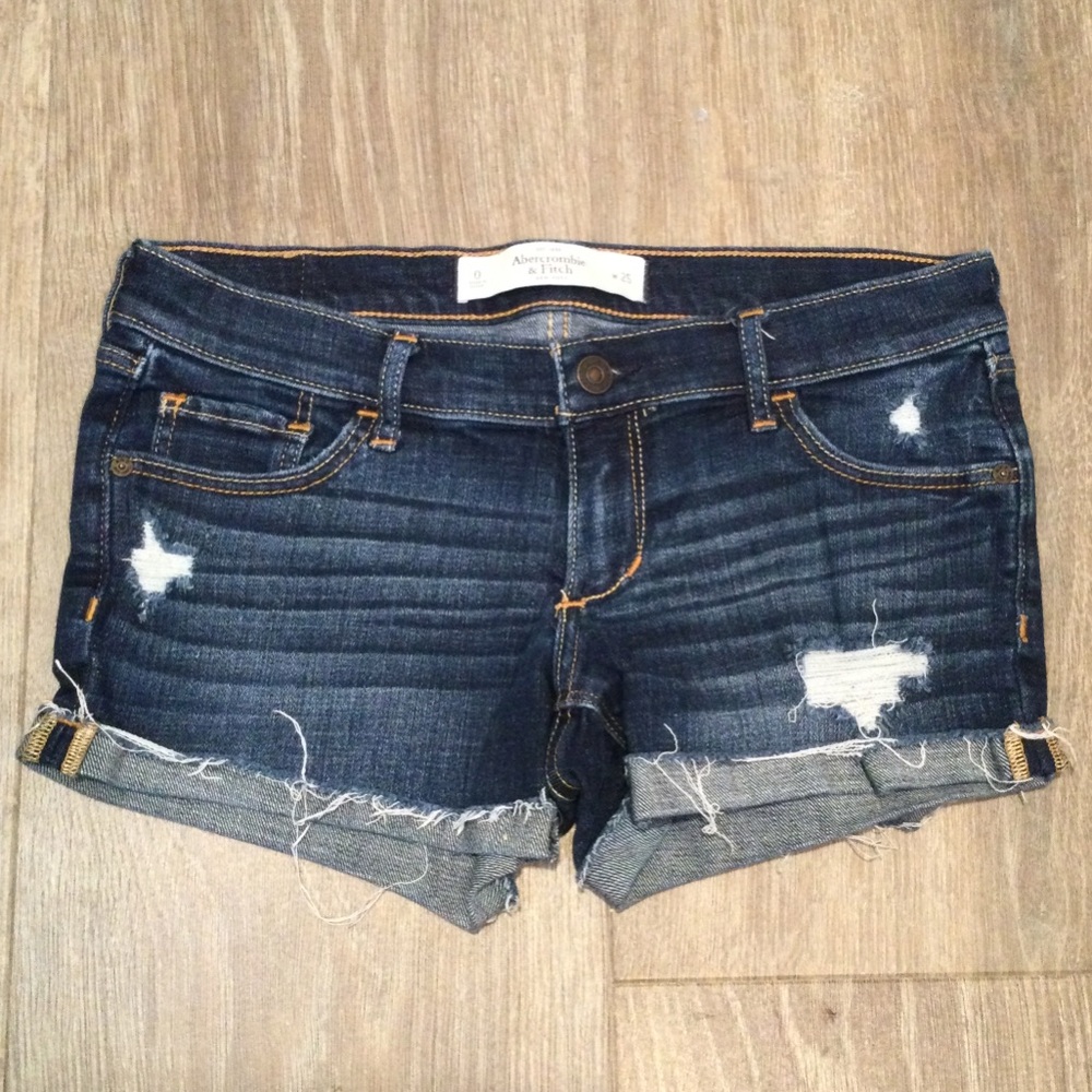 Abercrombie & Fitch dark wash denim shorts 25/0